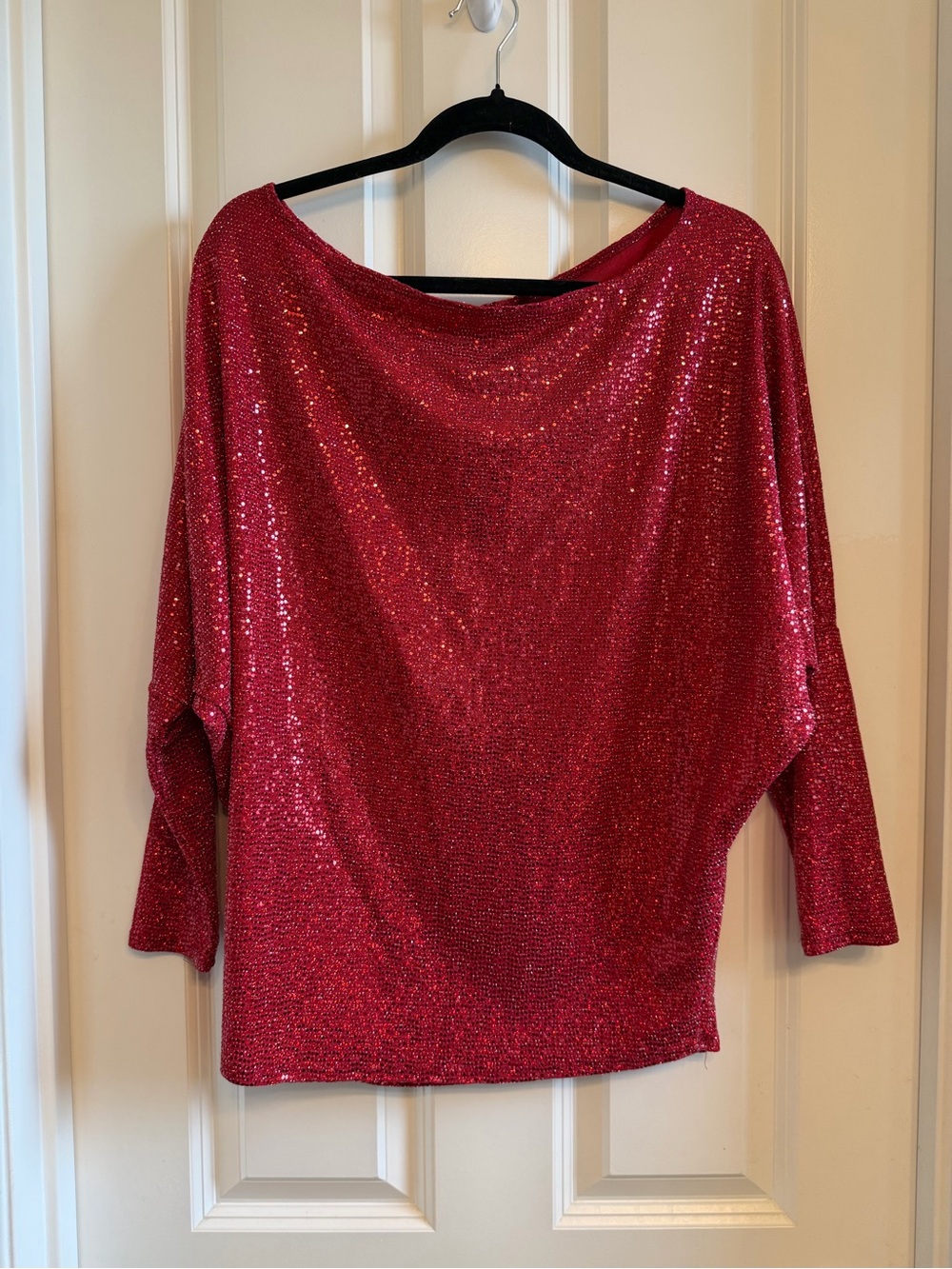 White Birch Boutique Red Sequin Top Size S